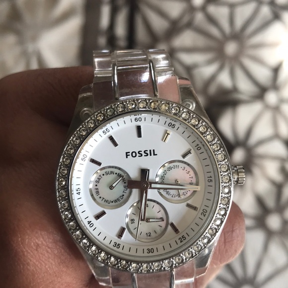 Fossil | Resin Bracelet White Glitz Watch - Picture 4 of 5